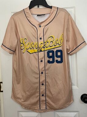 Nickelodeon Peach Short-Sleeve SpongeBob Baseball Jersey. Size S